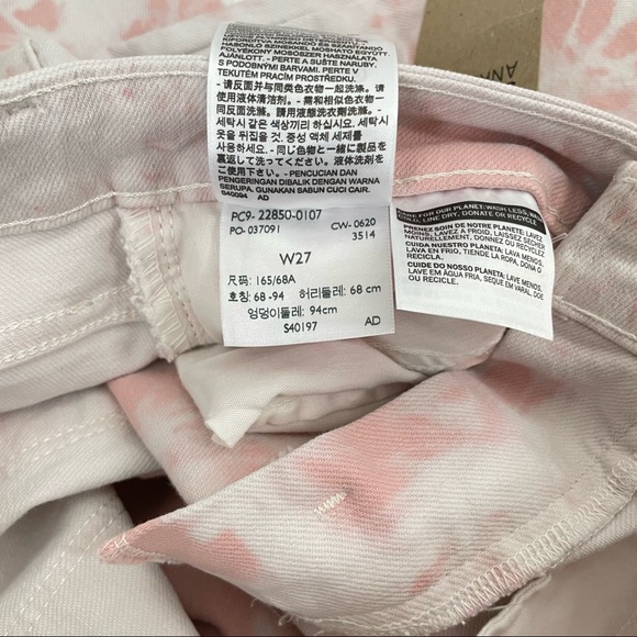 NWT Levi’s 721 High Rise Skinny Ankle Pink Tie Dye Jeans Size 27 - Picture 6 of 14